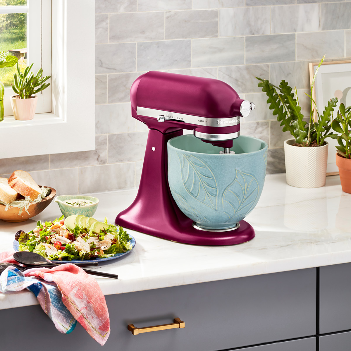 KitchenAid KitchenAid Keramisk Skål 4,7 L Spring Leaves