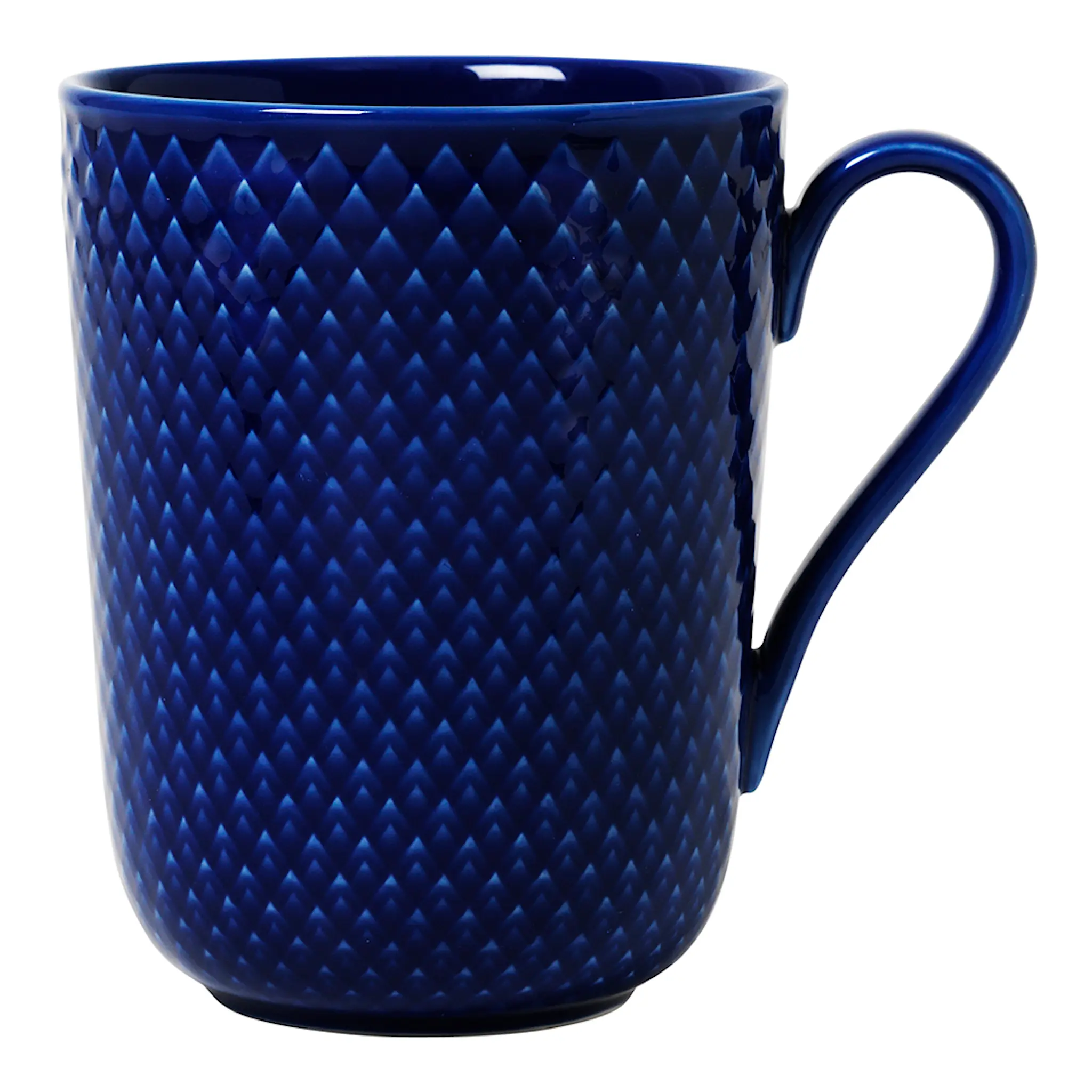 Lyngby Porcelæn Rhombe Color Mugg m Handtag 33 cl Mörkblå