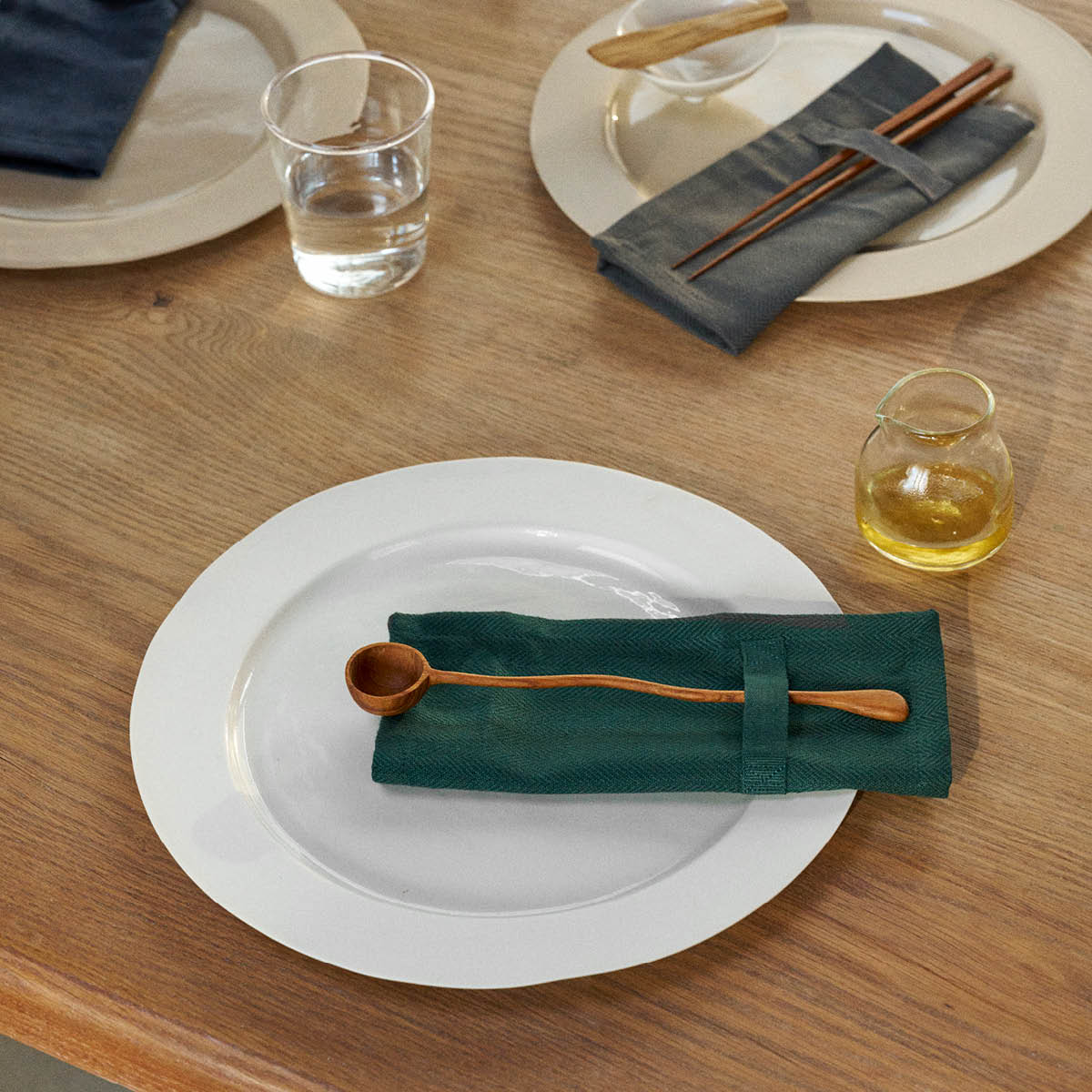 The Organic Company Servett i bomull 20x20 cm 4-pack dark green