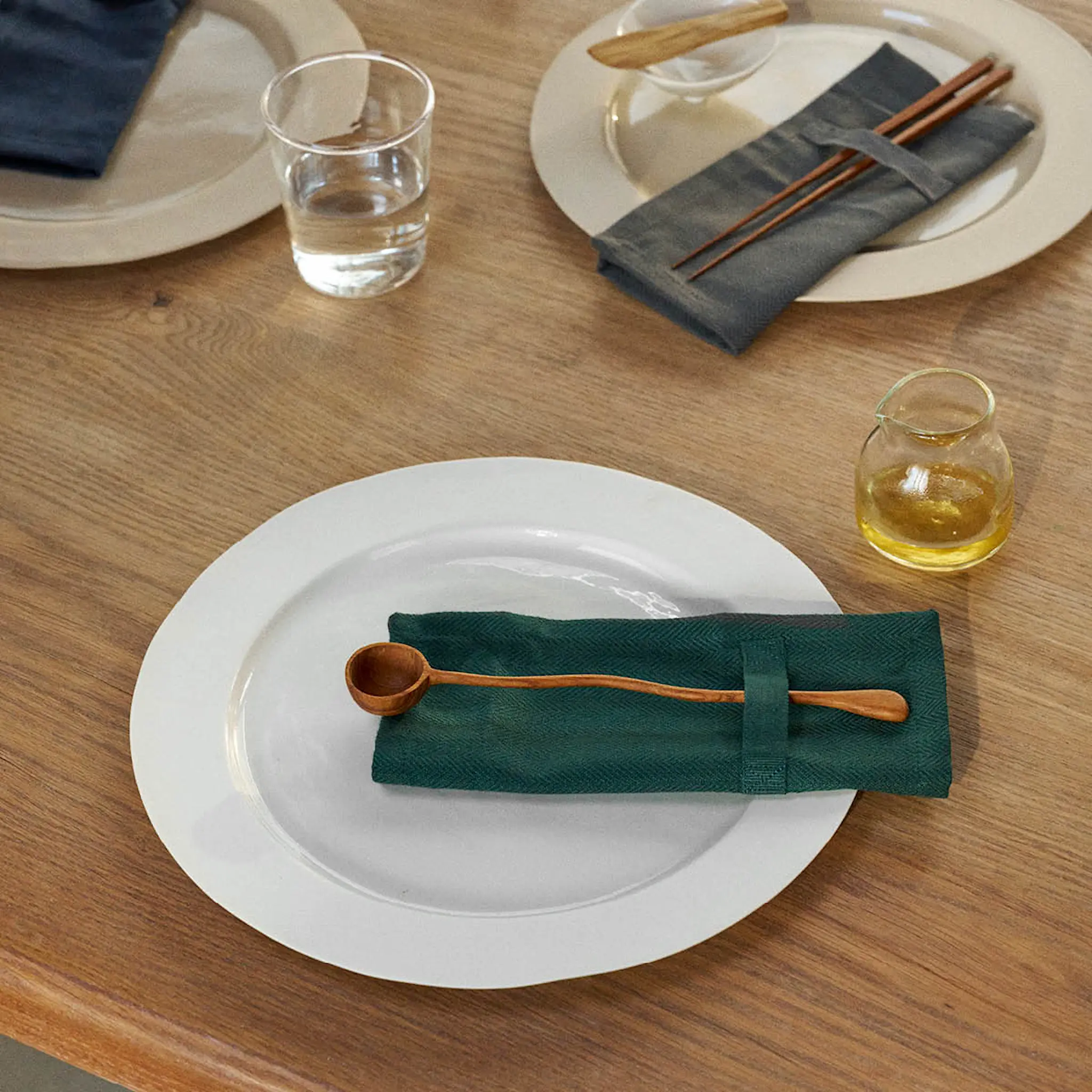 The Organic Company Servett i bomull 20x20 cm 4-pack dark green