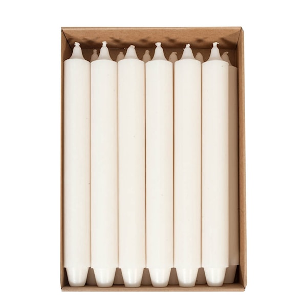 Herrgårdsljus 30 cm 12-pack benvit