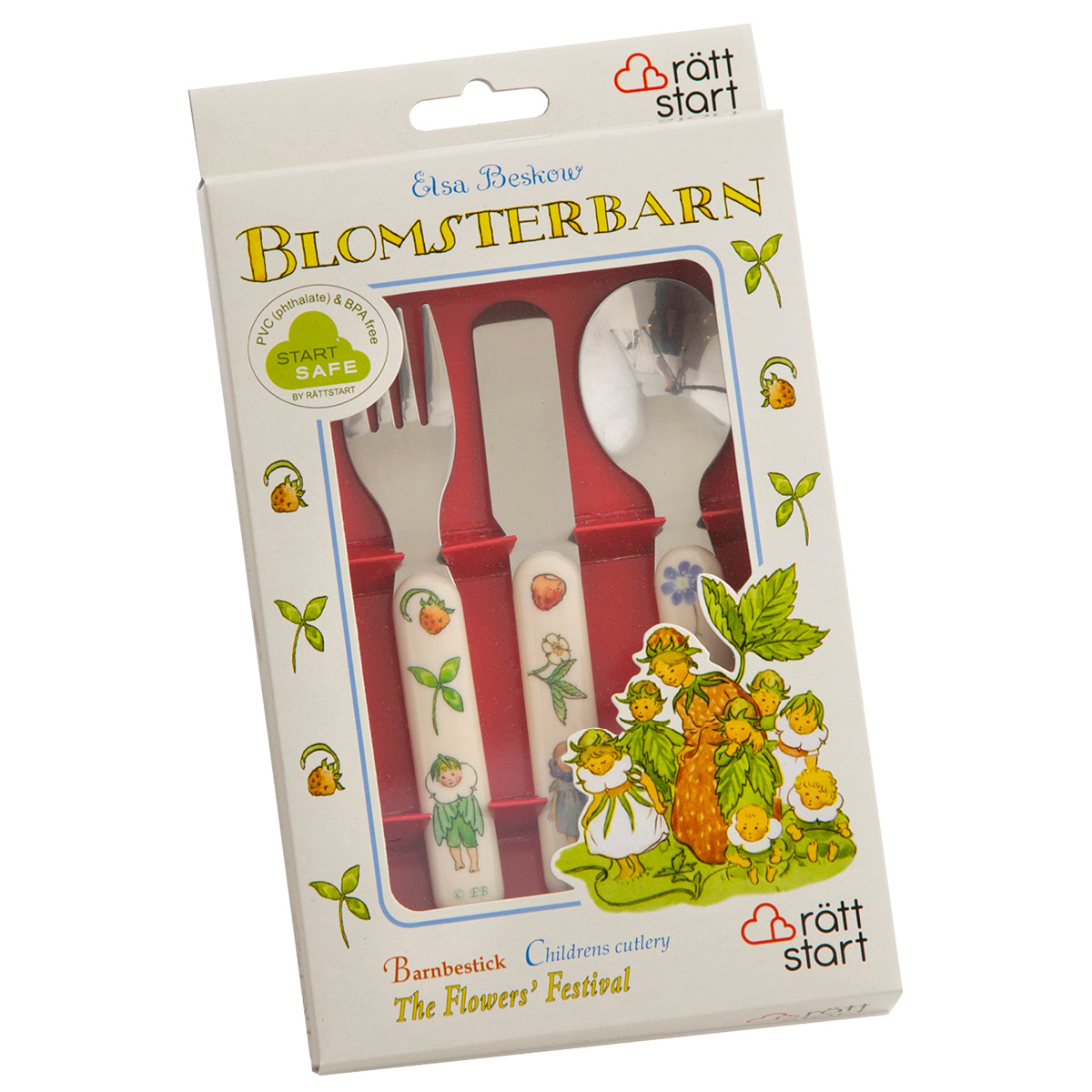 Rätt Start Elsa Beskow barnbestick 3 delar Blomsterbarn