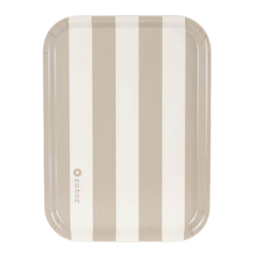 Rotor Design - Stripes Tarjotin 27x30 cm Valkoinen/Beige
