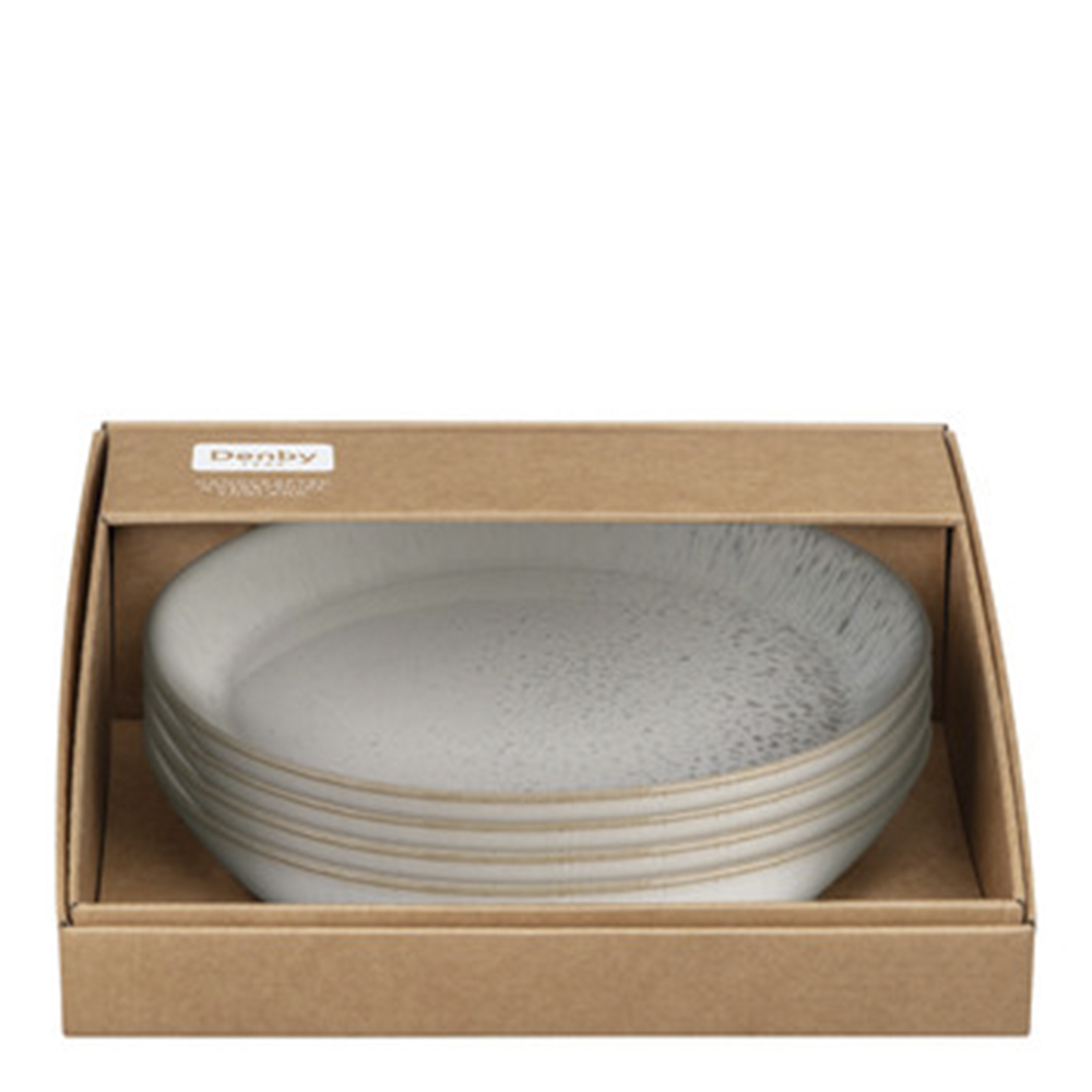 Denby Kiln tallrik 21,5 cm 4-pack beige/vit