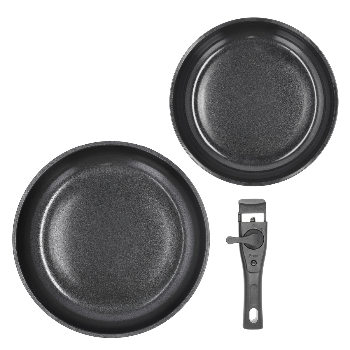 Holm Stekpanna 2 delar avtagbart handtag 24/28 cm alu/ker