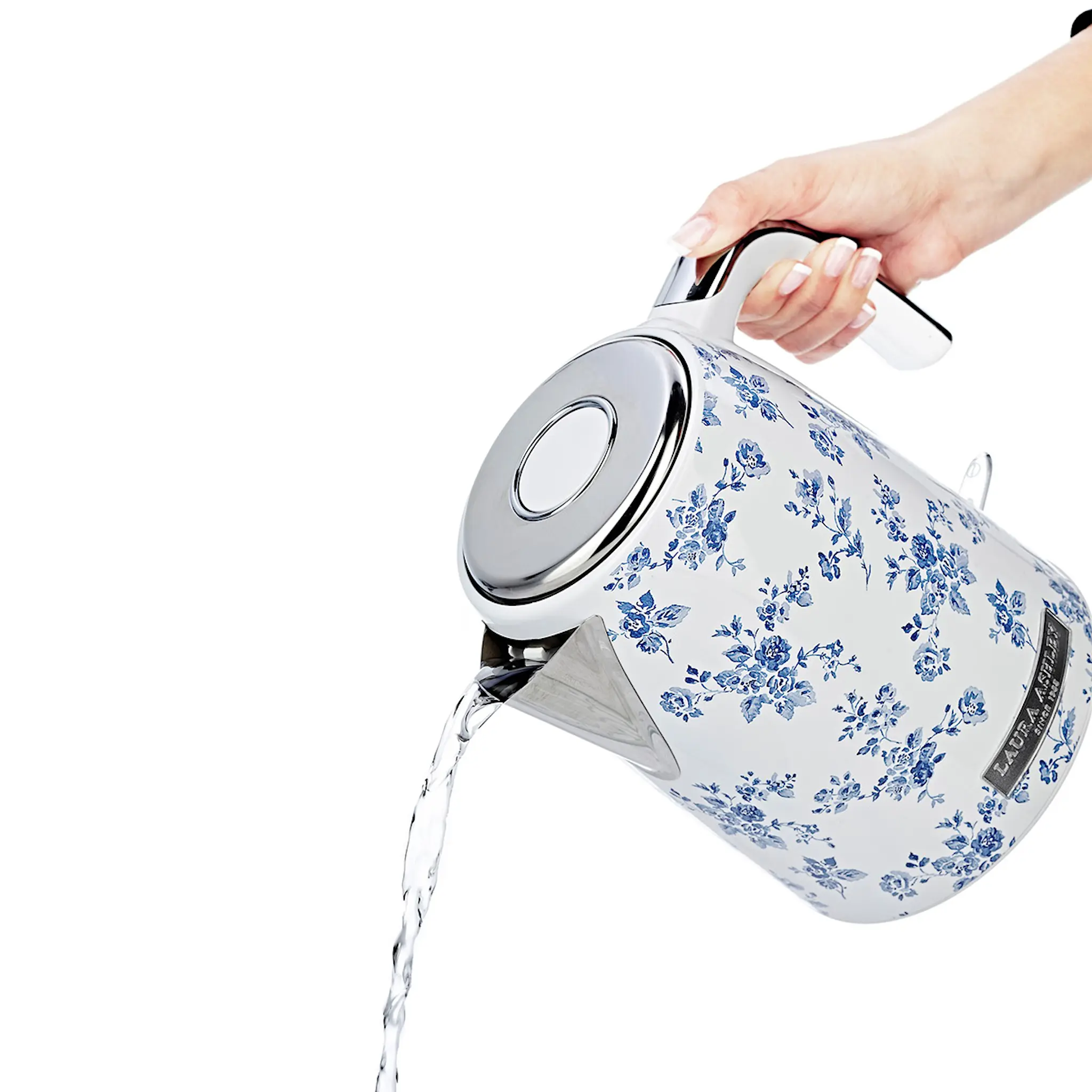 Laura Ashley Jug vattenkokare elektrisk 1,7 L China Rose blå/vit