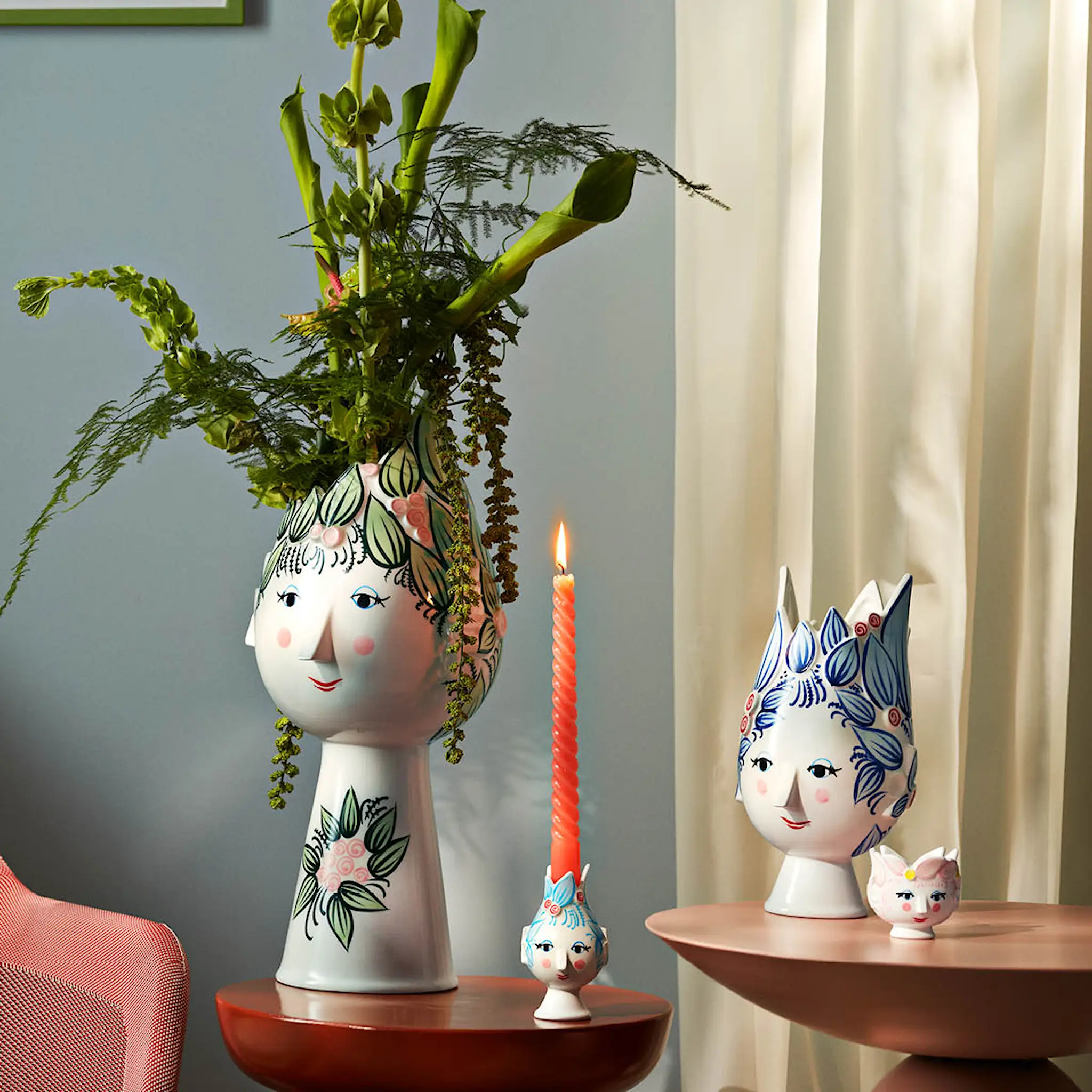 Bjørn Wiinblad Titania ljusstake 11,5 cm ljusblå