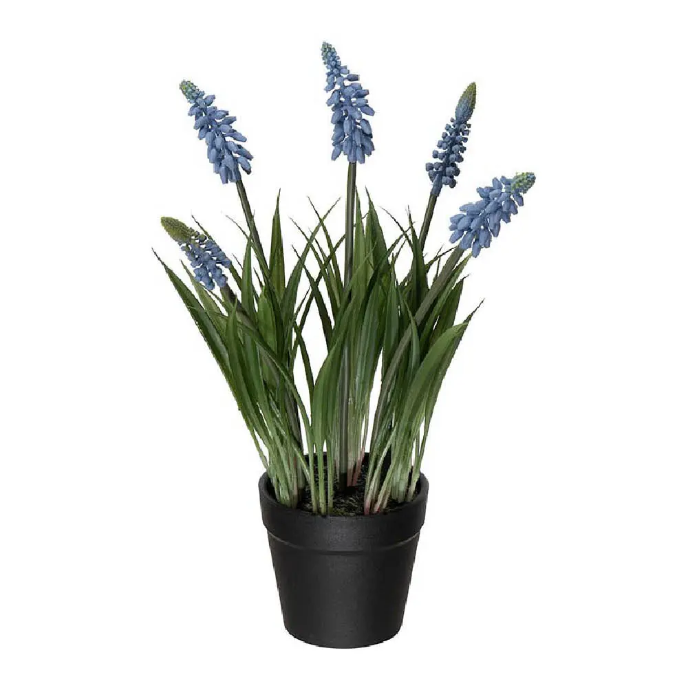 Perlehyasint kunstig plante 28 cm blå