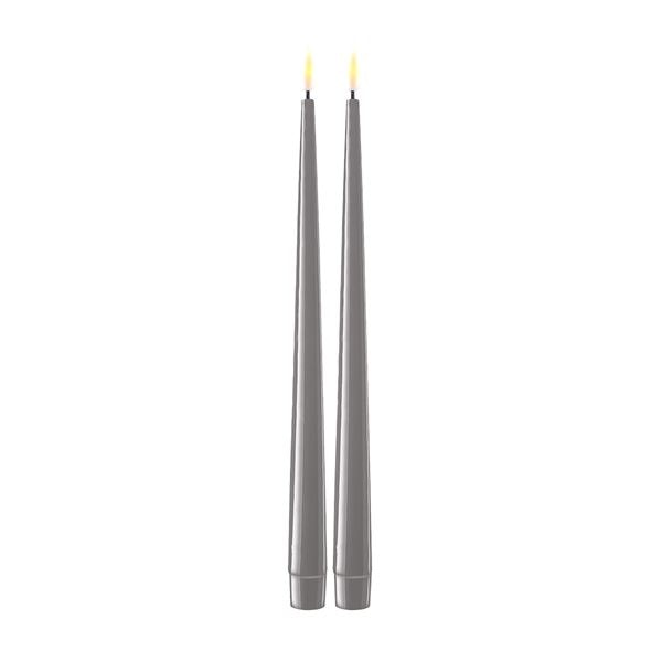 Middagsljus Led 28 cm 2-pack Grå