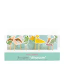 Tårtljus dinosaurie 8-pack grön/gul/orange