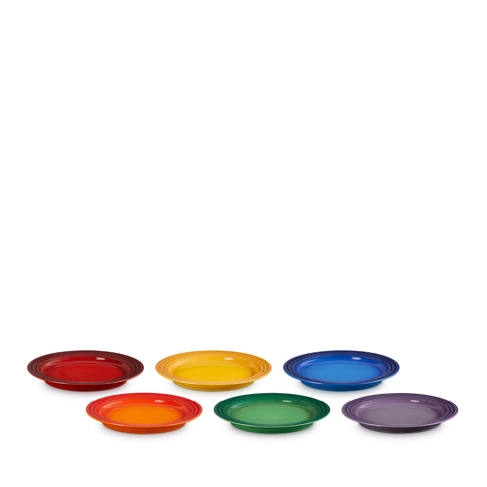 Le Creuset Rainbow tallrik 22 cm 6-pack multi