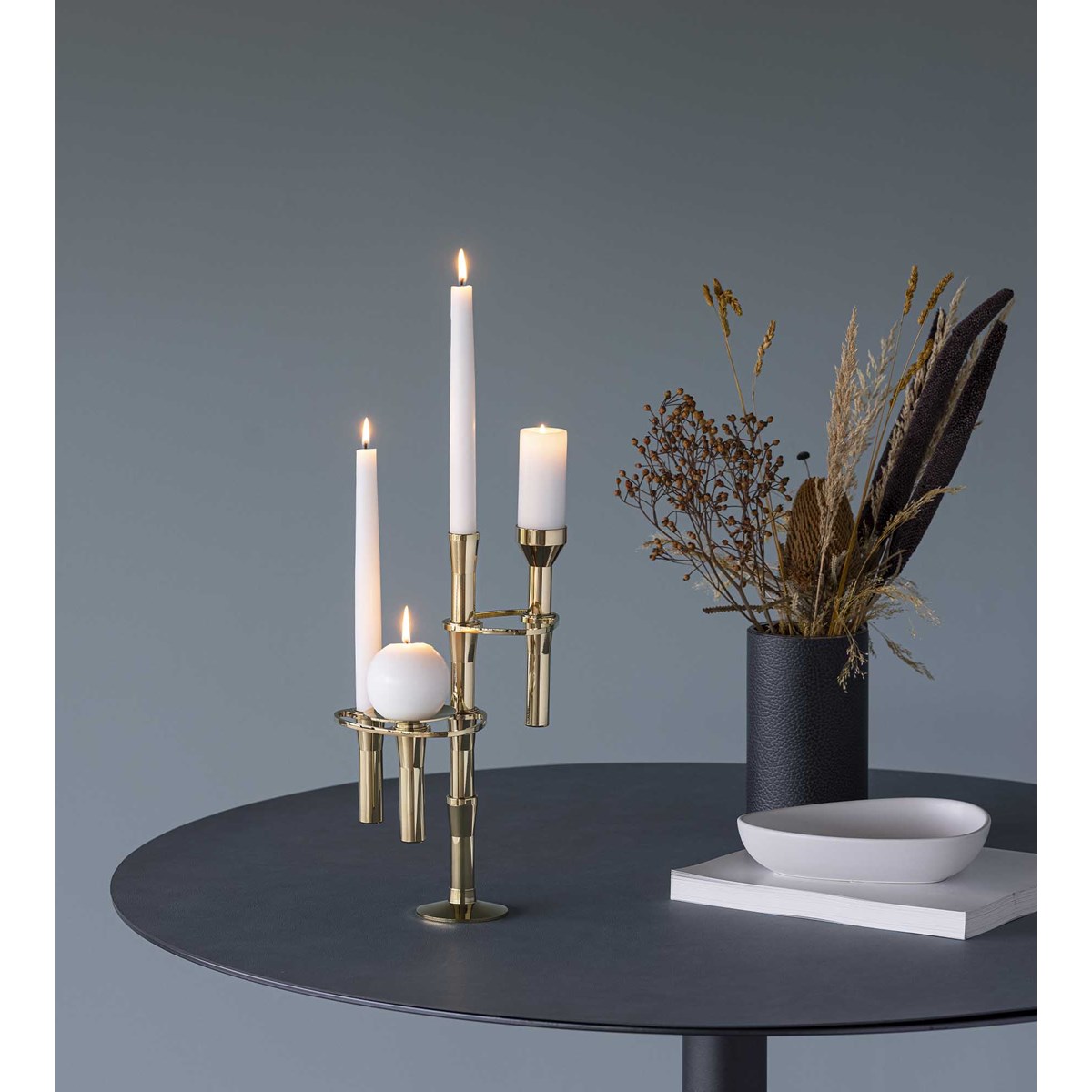 LIND DNA Curve Double Ljusstake Modul 9,9 cm Förgyllt