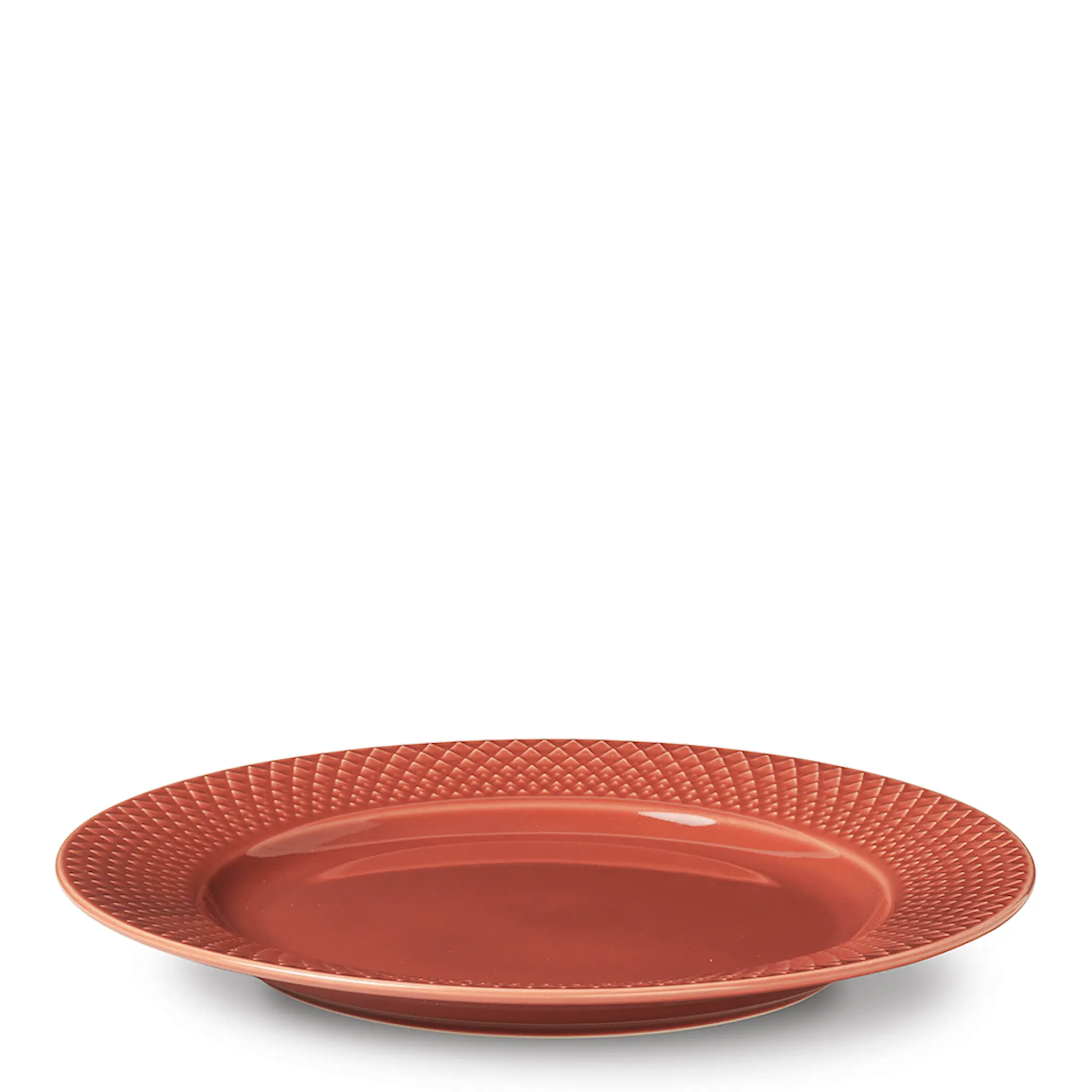 Lyngby Porcelæn Rhombe Color Tallrik 23 cm Terracotta