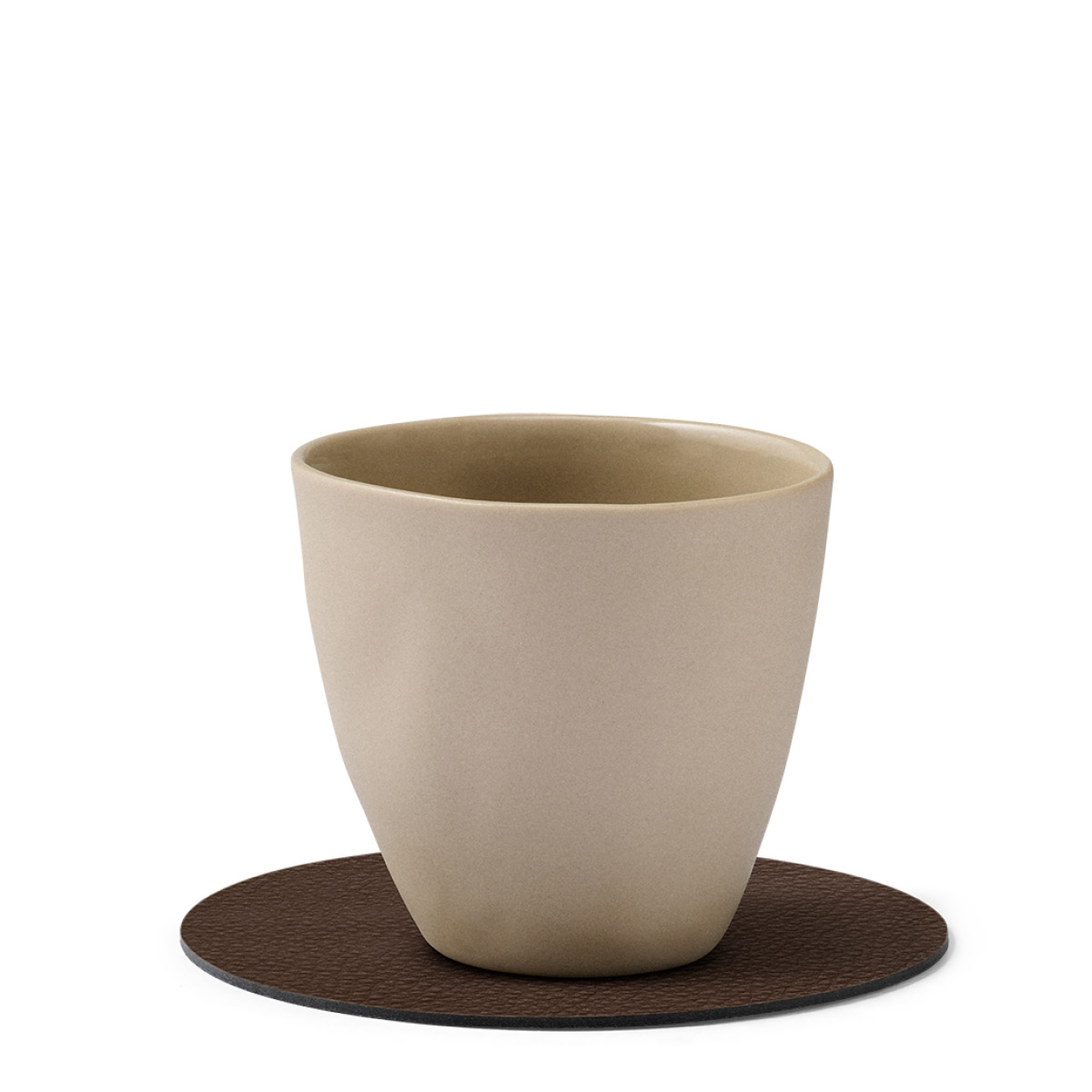 LIND DNA Leather Serene Circle Glasunderlägg 10 cm Hazel