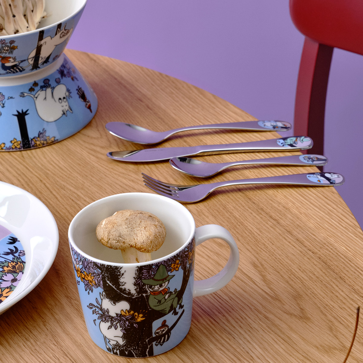 Moomin Hackman Muumi Lasten aterimet 4 osaa Sydänystävät