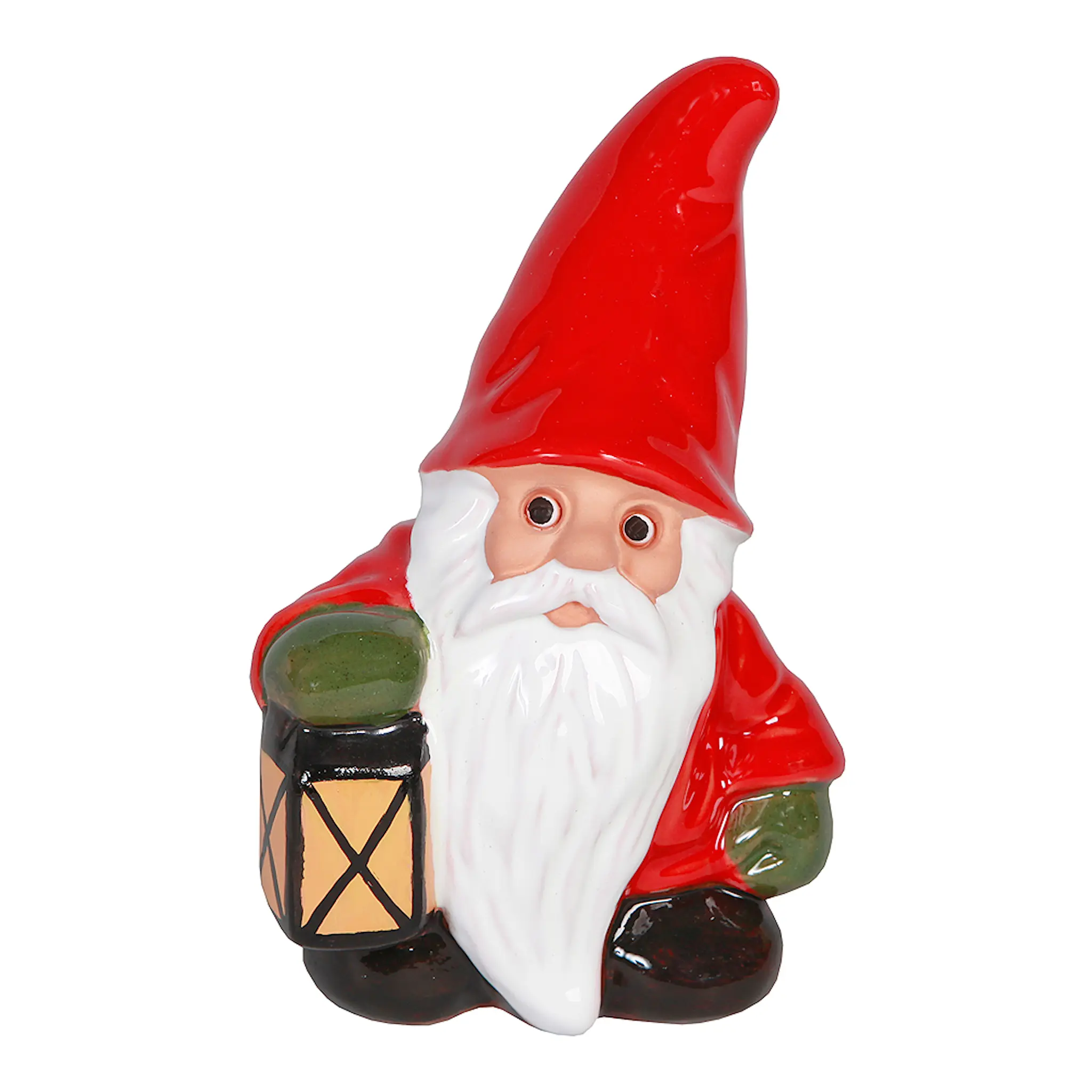 ROLF BERG KERAMIK Tomte med lykta 15 cm Röd