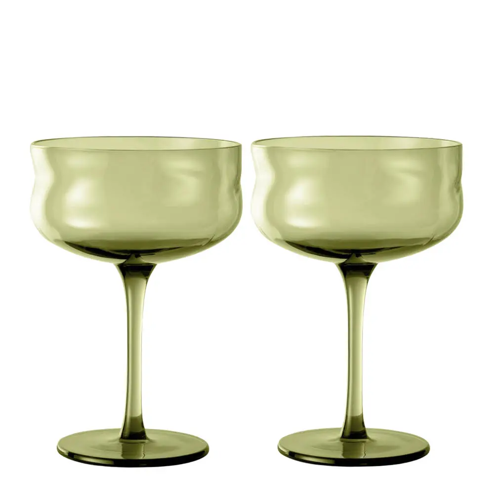 Swirl Coupe-cocktail glass 26 cl 2 stk Moss