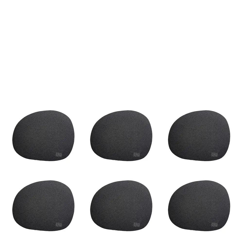 Raw Silikoninen Lasinalunen 12,2x10 cm 6 kpl Musta