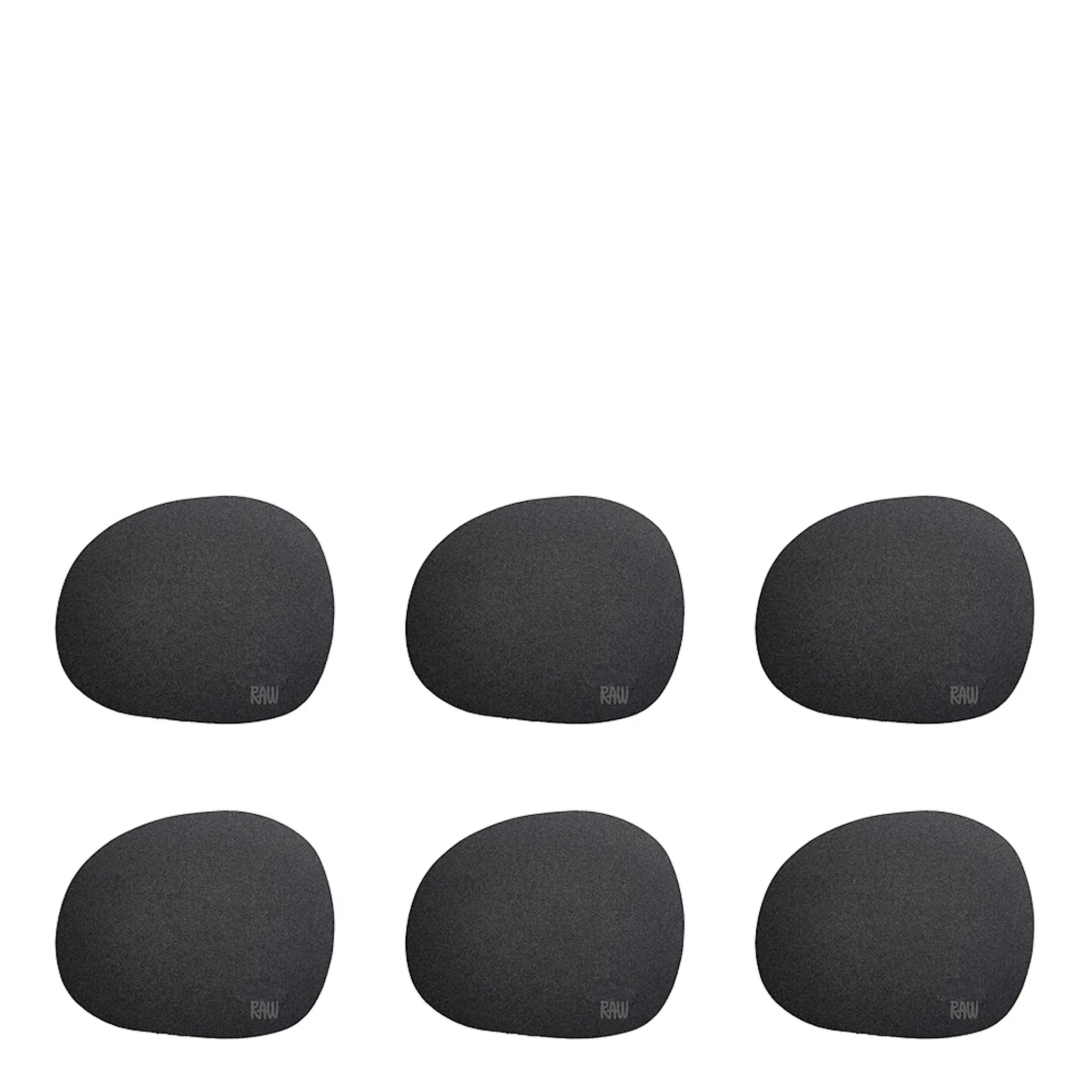 Aida RAW Organic Glasunderlägg 12,2x10 cm 6-pack Svart