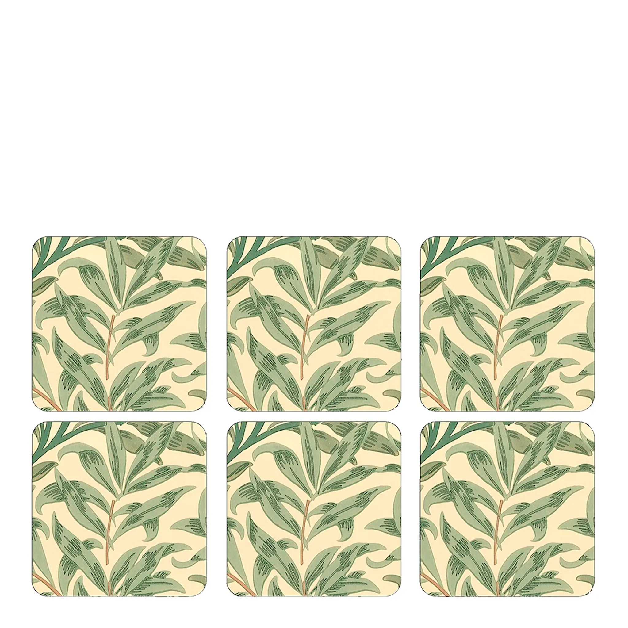 Morris & Co Willow Bough Glasunderlägg 6-pack Grön