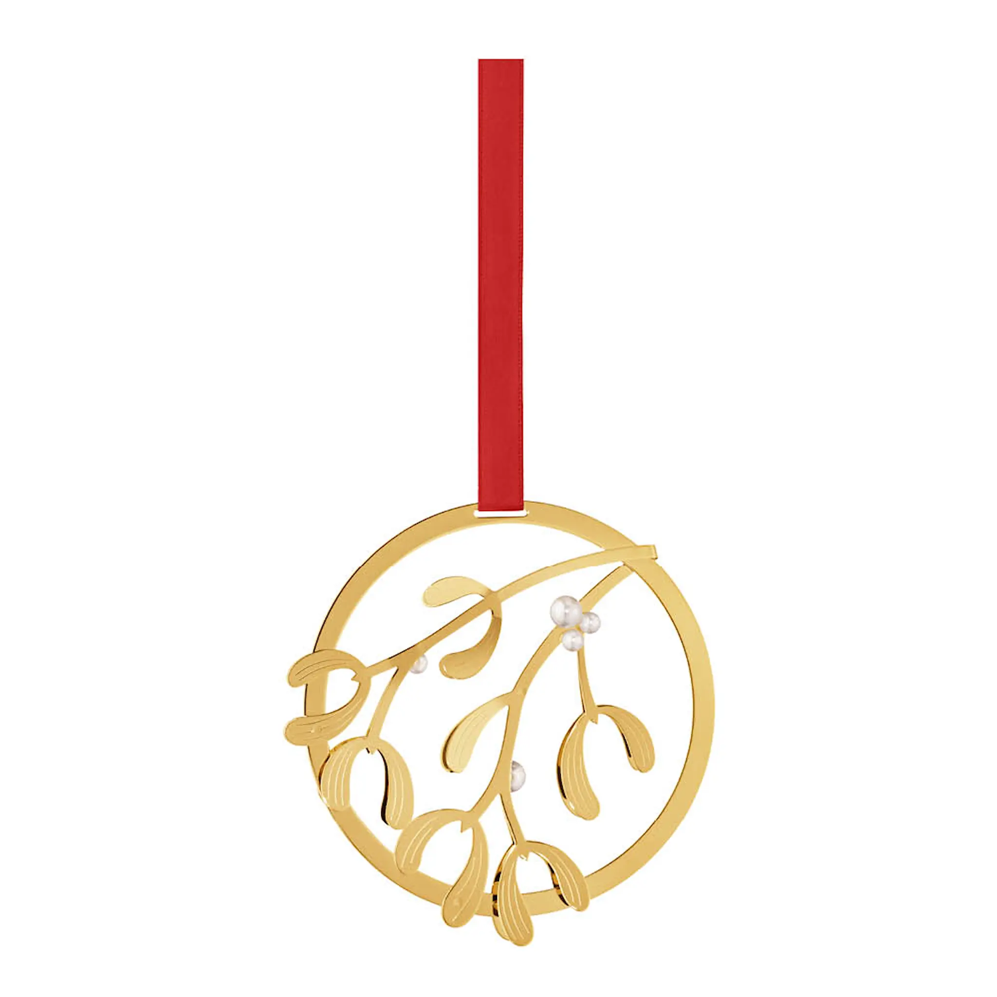 Georg Jensen Juleuro misteltein 9,5 cm gull