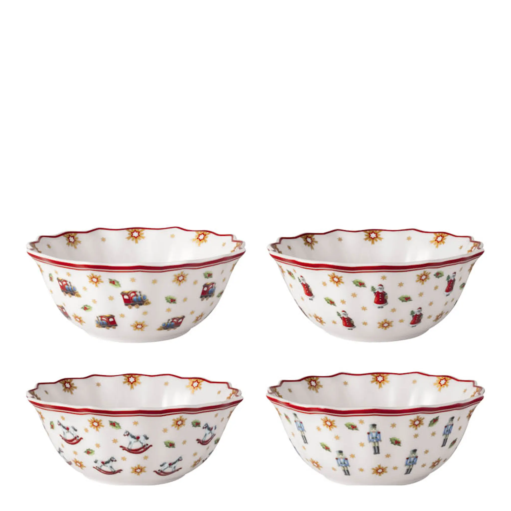 Villeroy & Boch Toy's Delight jubileum skålset 4-pack 30,5 cm vit/jul