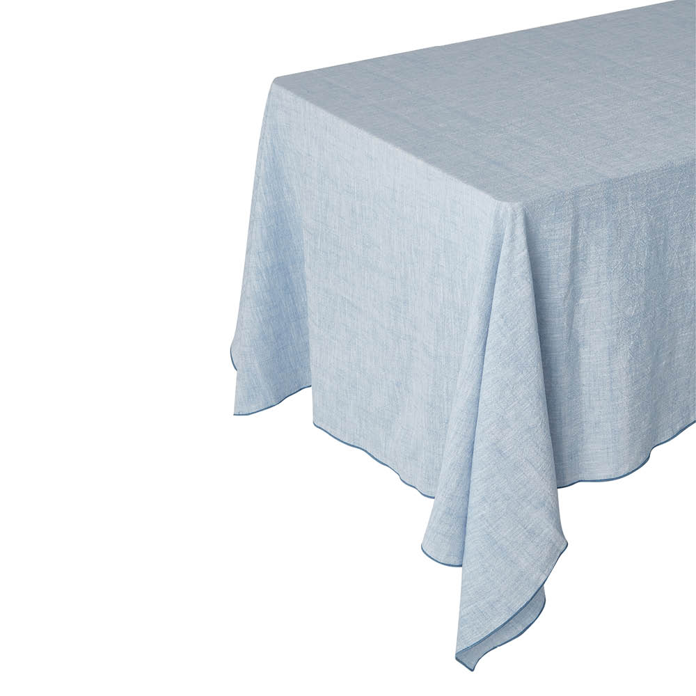 Stiernholm Eline duk 145x250 cm blå/hvit