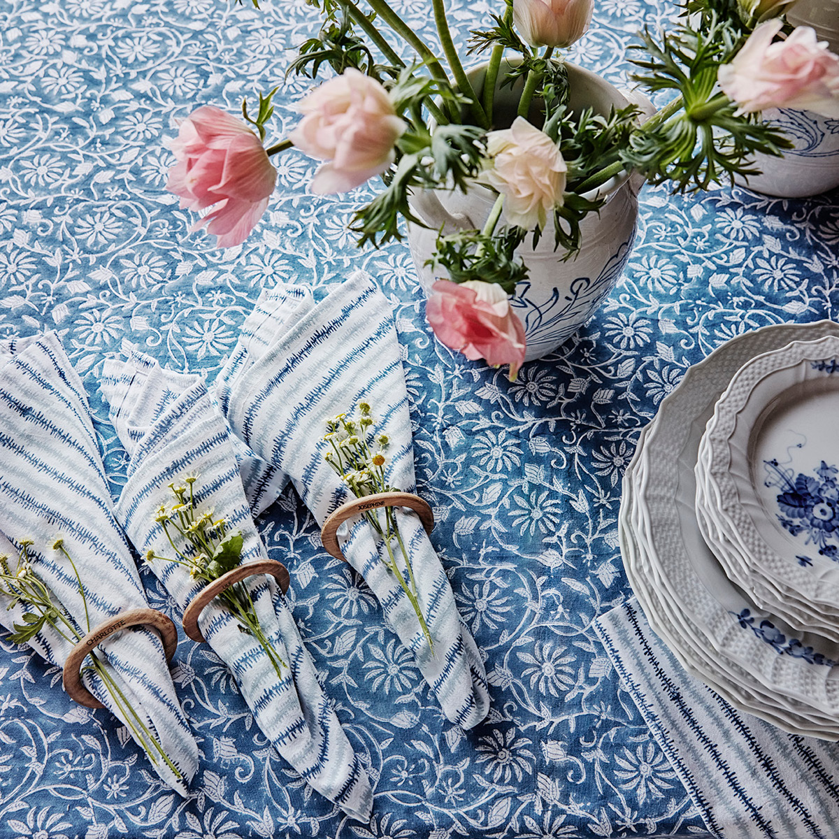 Chamois Margerita duk 170x270 cm navy blue