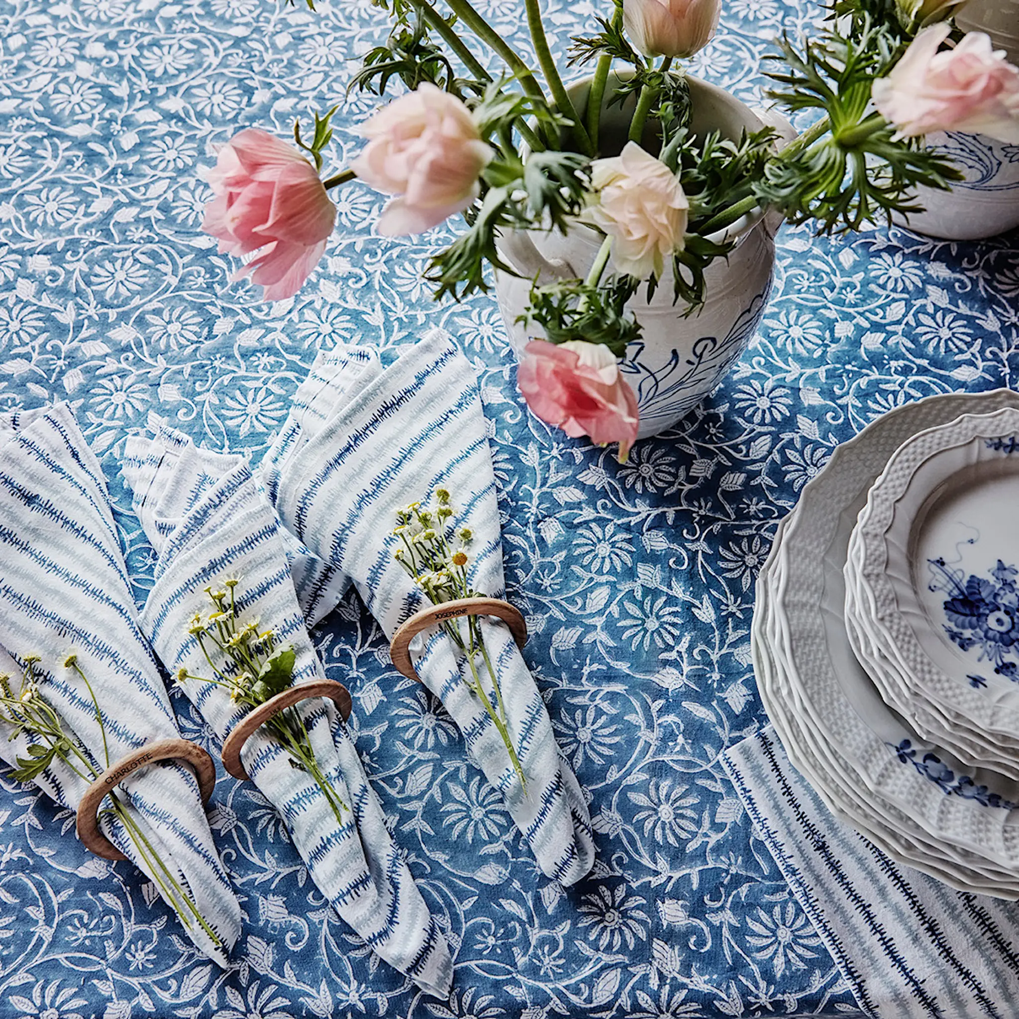 Chamois Margerita duk 170x270 cm navy blue