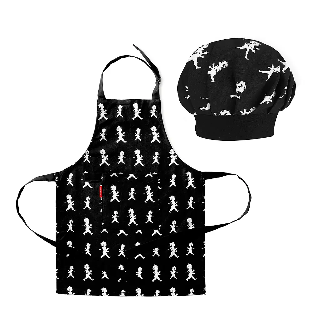 Lasten Esiliina + kokinhattu Musta