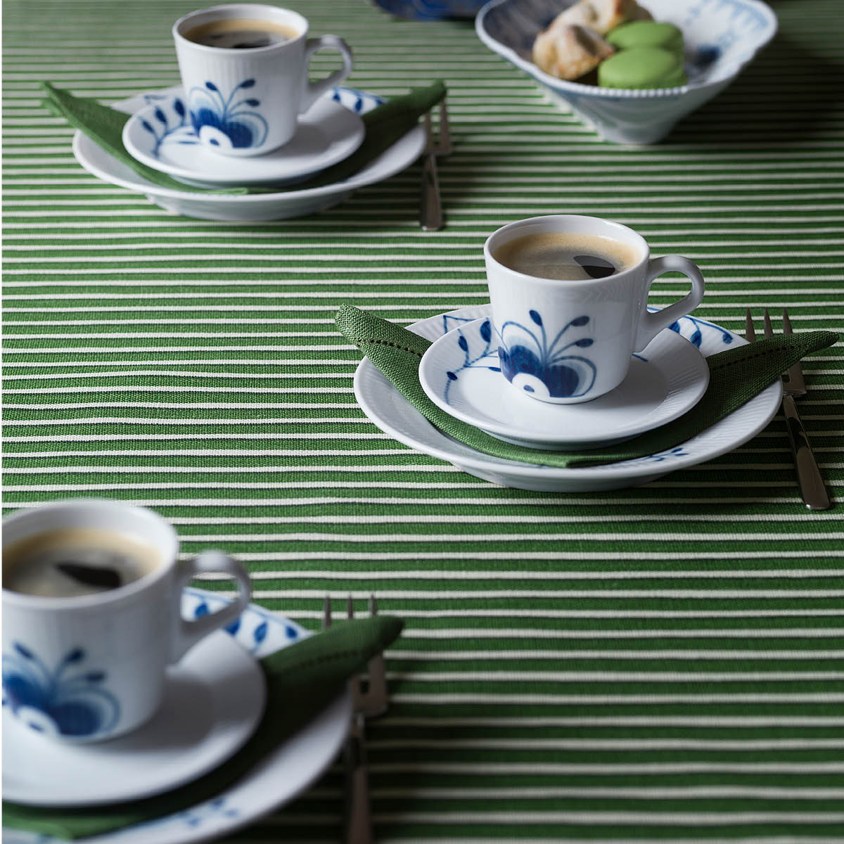 Royal Copenhagen Blå Mega Riflet espressokopp m/skål 9 cl