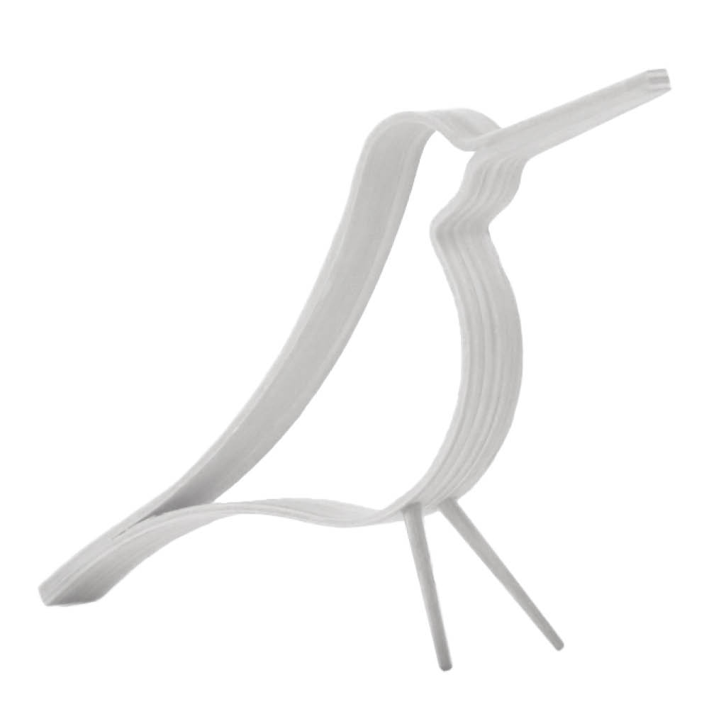 Cooee - Woody Bird Koriste 14 cm Valkoinen