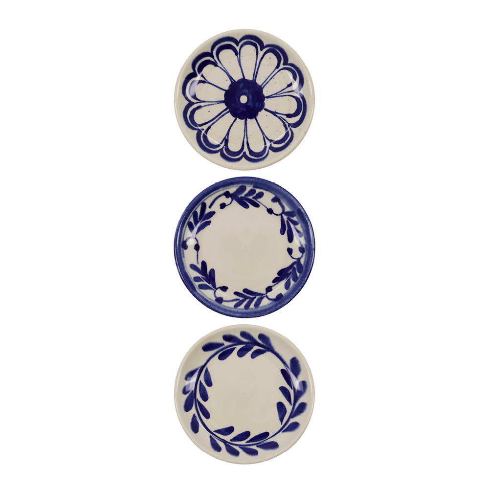 House Doctor Diva assiett 13 cm 3-pack blå/vit