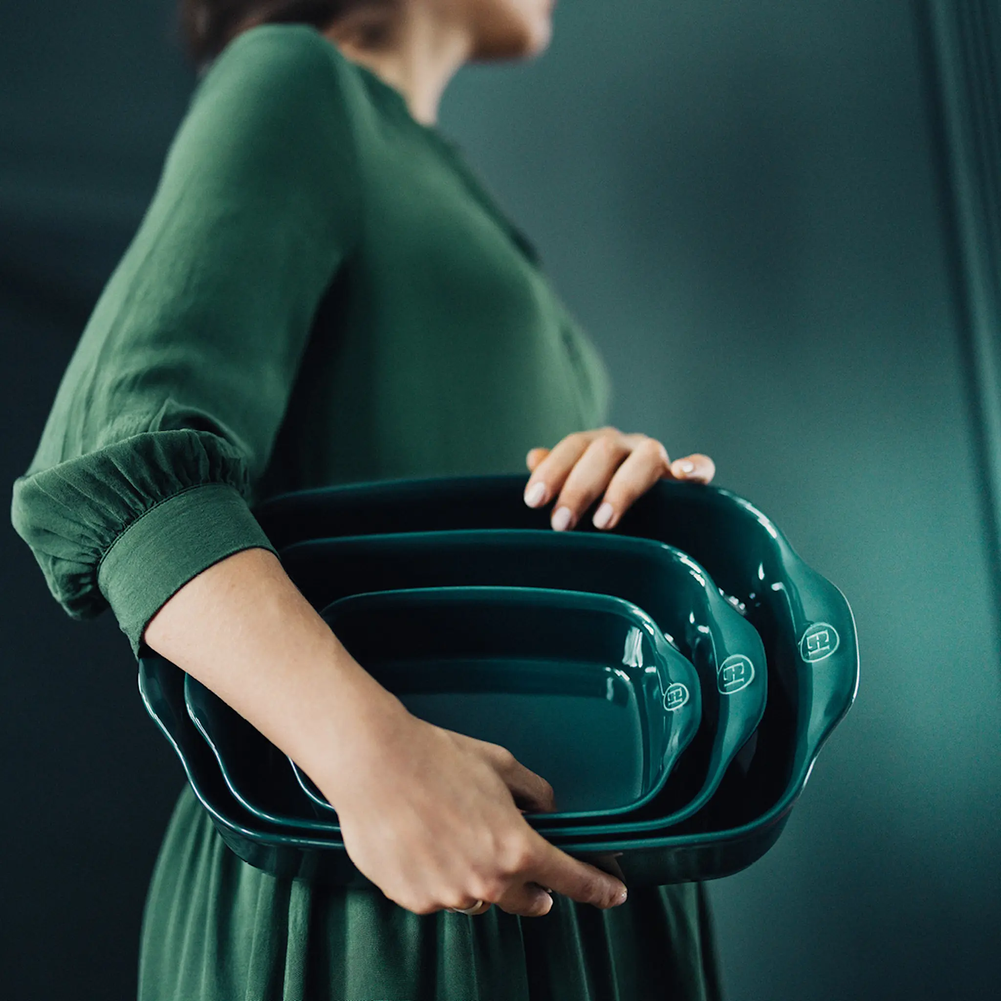 Emile Henry Ugnsform rektangulär 42,5 cm 4 L petrol