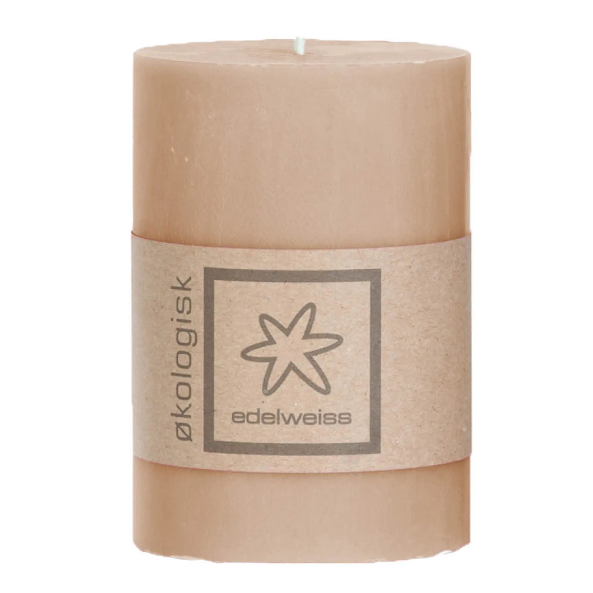 Edelweiss EKO Blockljus stearin 7x10 cm varm beige