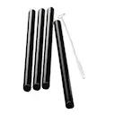 Future Sugrör Glas 13 cm 4-pack + Rengöringsborste Svart
