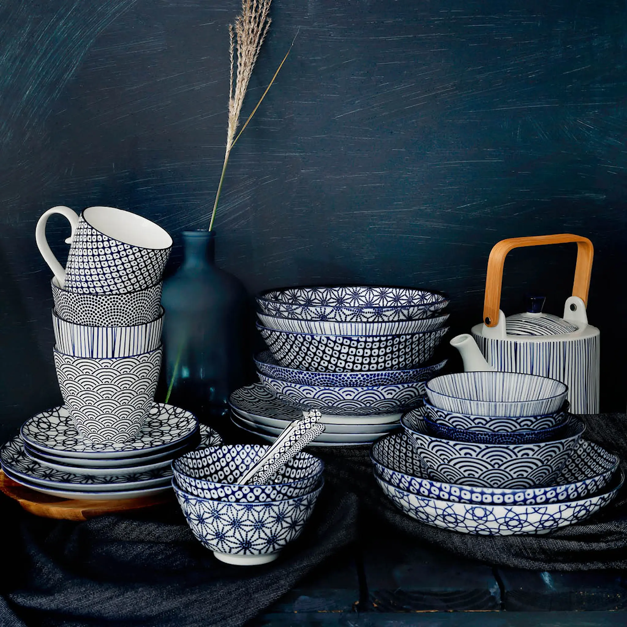 Tokyo Design Studio Nippon Blue tayo skål 15,2 cm lines hover