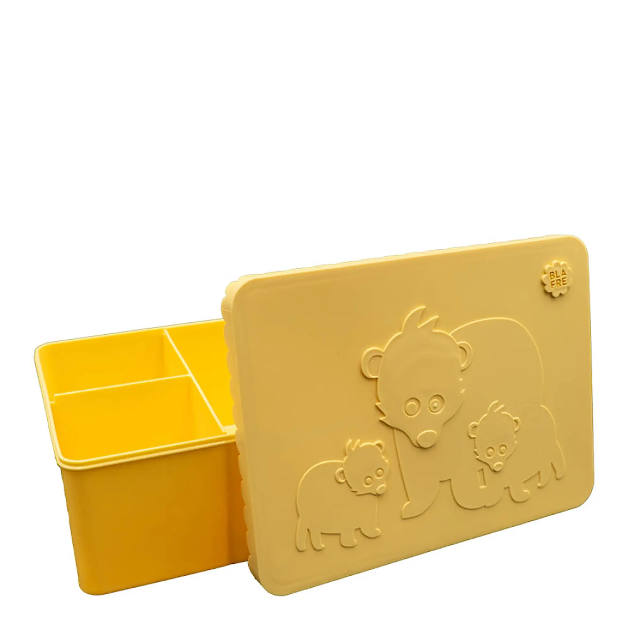 Blafre Björn matlåda plast tre fack 14x19 cm ljusgul/ljusgul