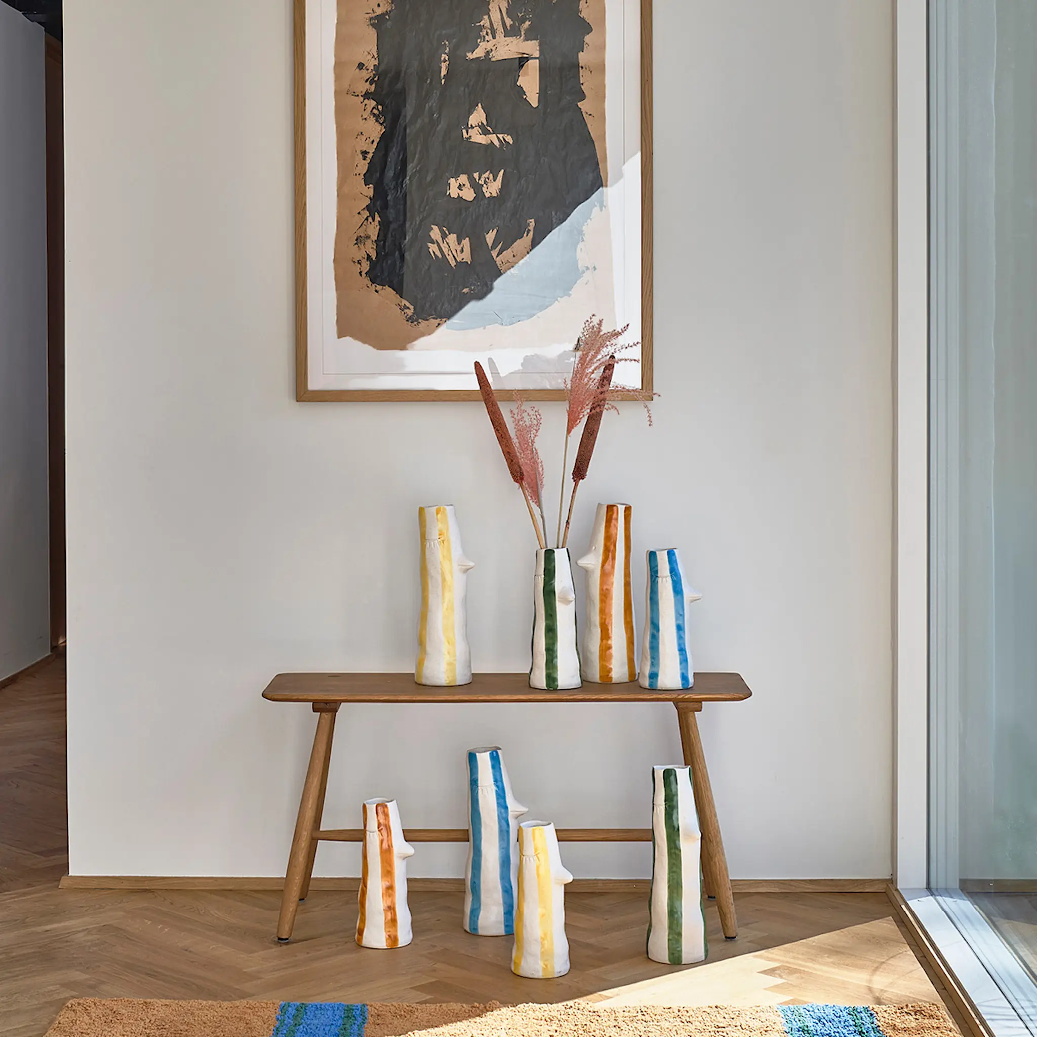 Villa Collection Styles Vas med näbb och ögonfransar 34 cm Gul
