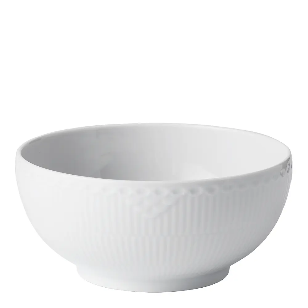 White Fluted Modern Half Lace Kulho 18 cm