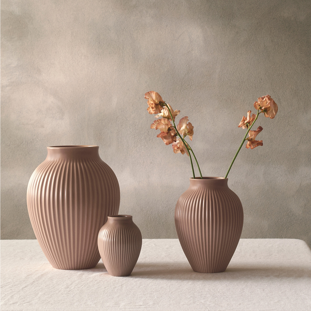 Knabstrup Keramik Ripple Maljakko 12,5 cm Dusty Rose