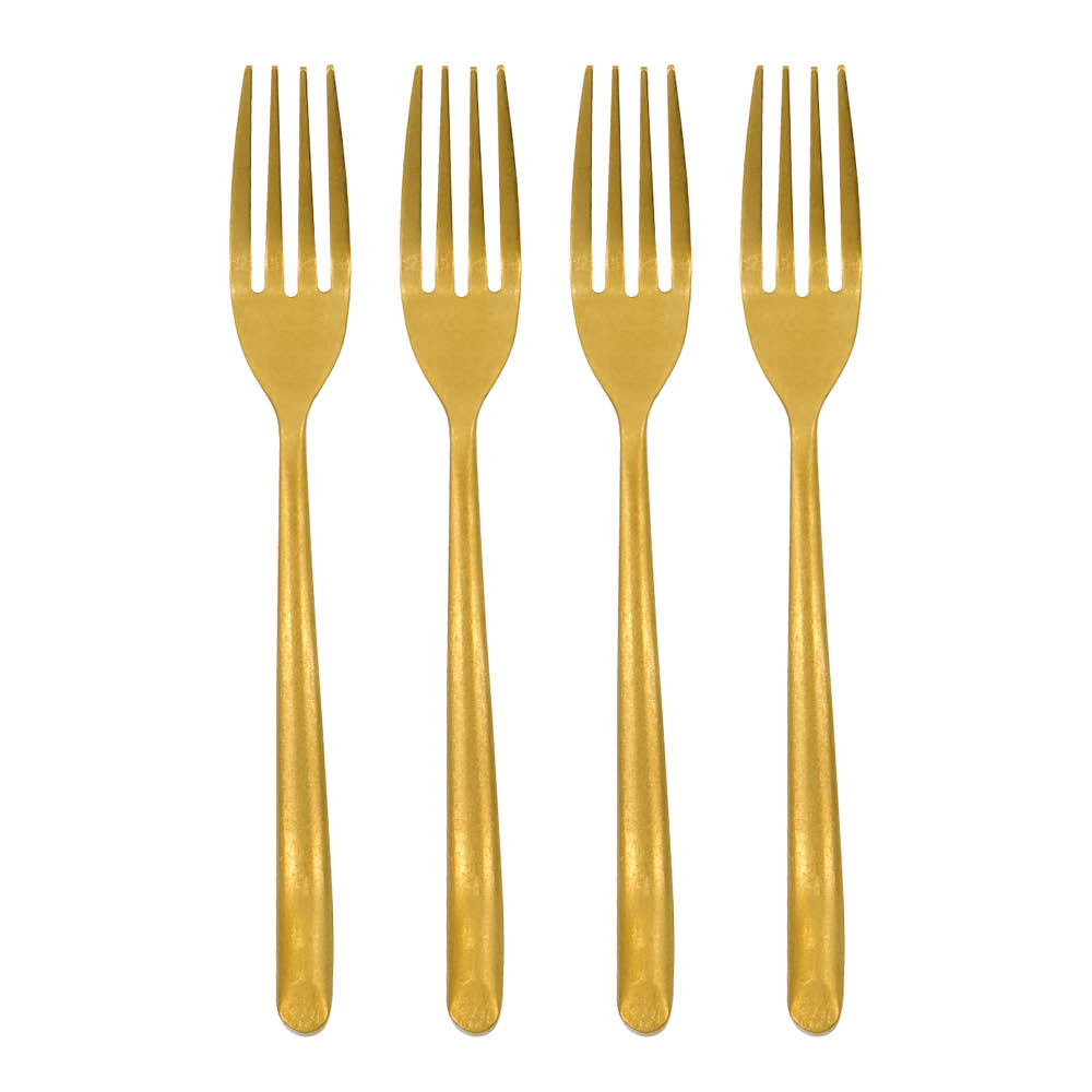 Nicolas Vahé Tårtgaffel 15 cm 4-pack antik guldfinish