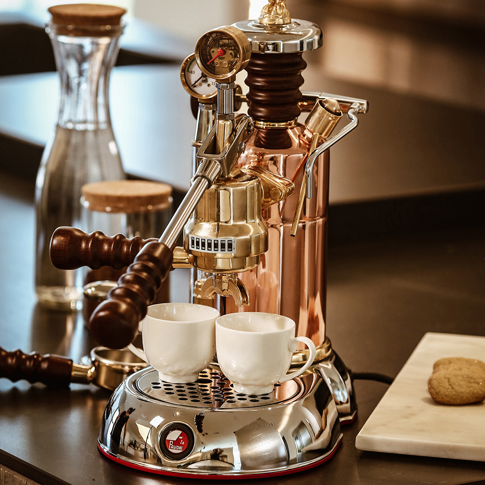La Pavoni Esperto Manuell Kaffemaskin med Hävarm Koppar
