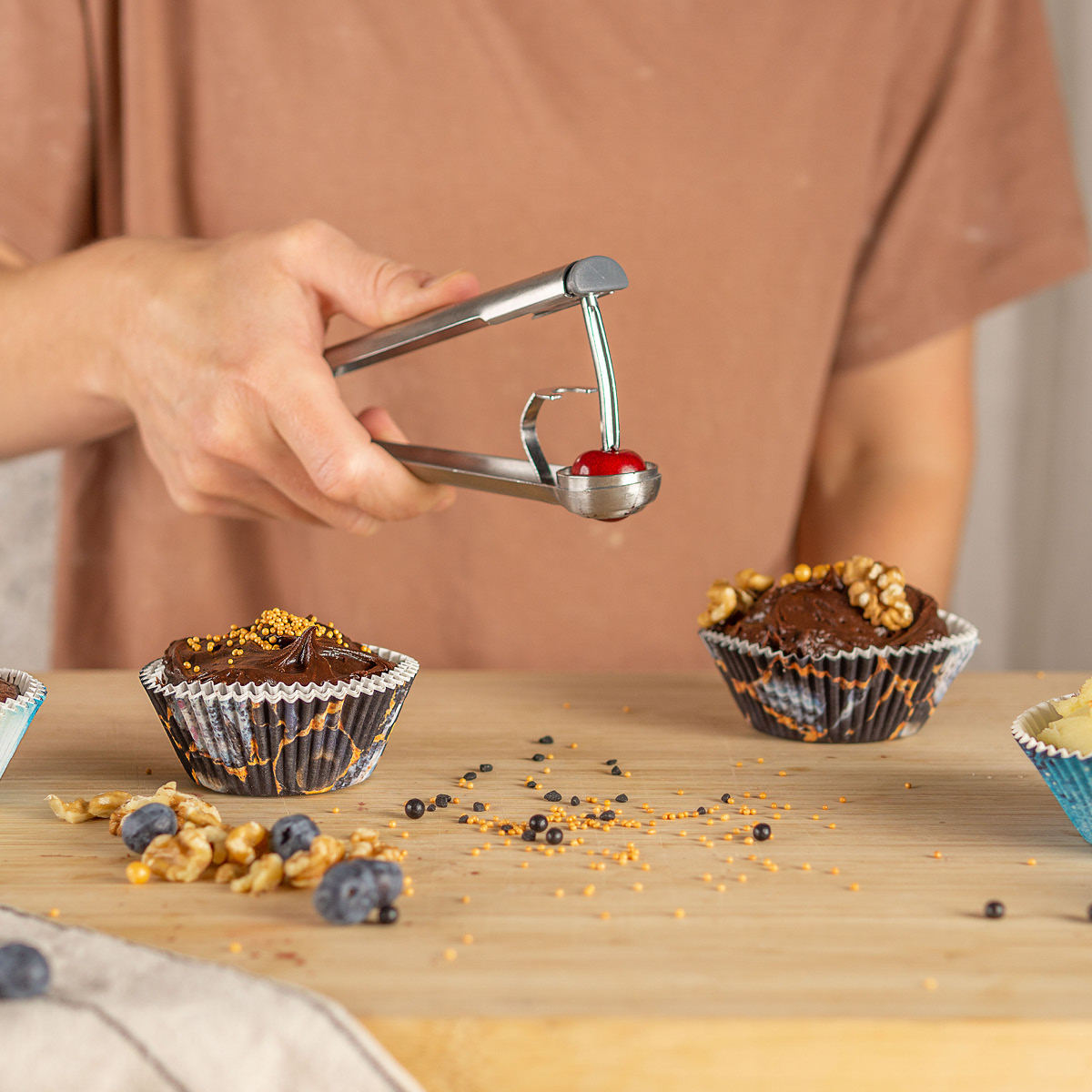 Modern House BAYk kjerneutstikker til kirsebær stål/krom