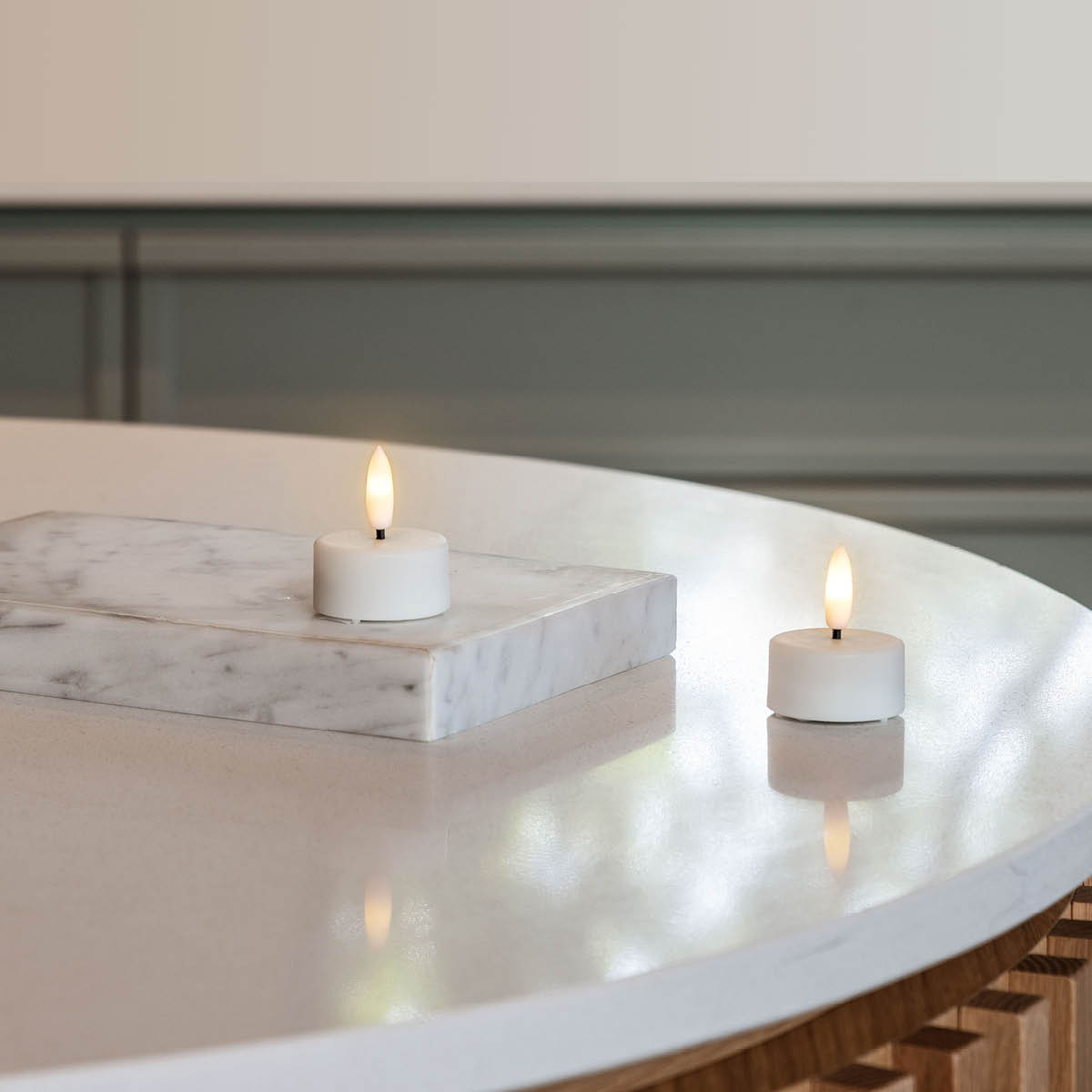 Moods & More Tealight Candle LED telys 2 stk 3,9x2 cm hvit