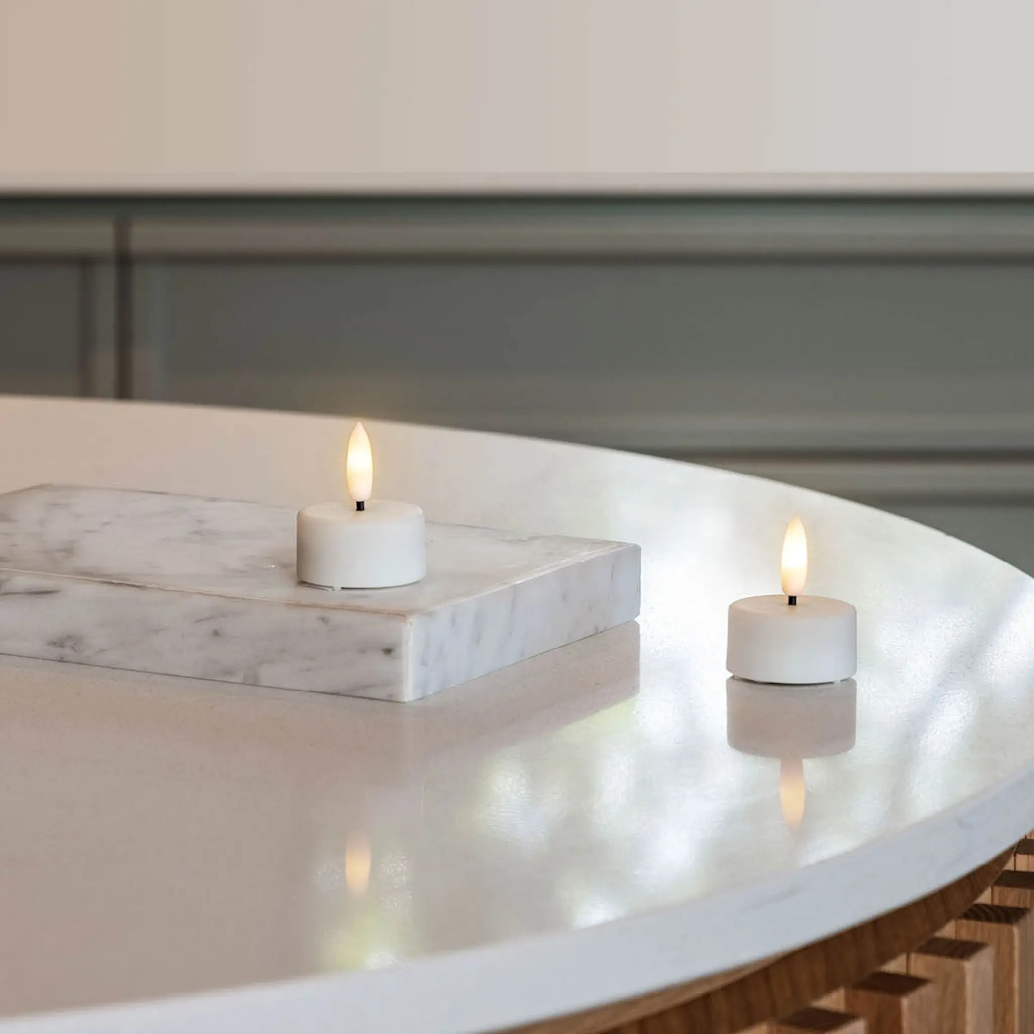 Moods & More Tealight Candle LED telys 2 stk 3,9x2 cm hvit