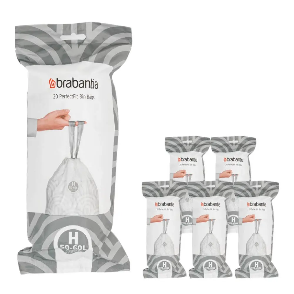 PerfectFit Jätepussi 50-60 L 120 kpl Kod H Valkoinen