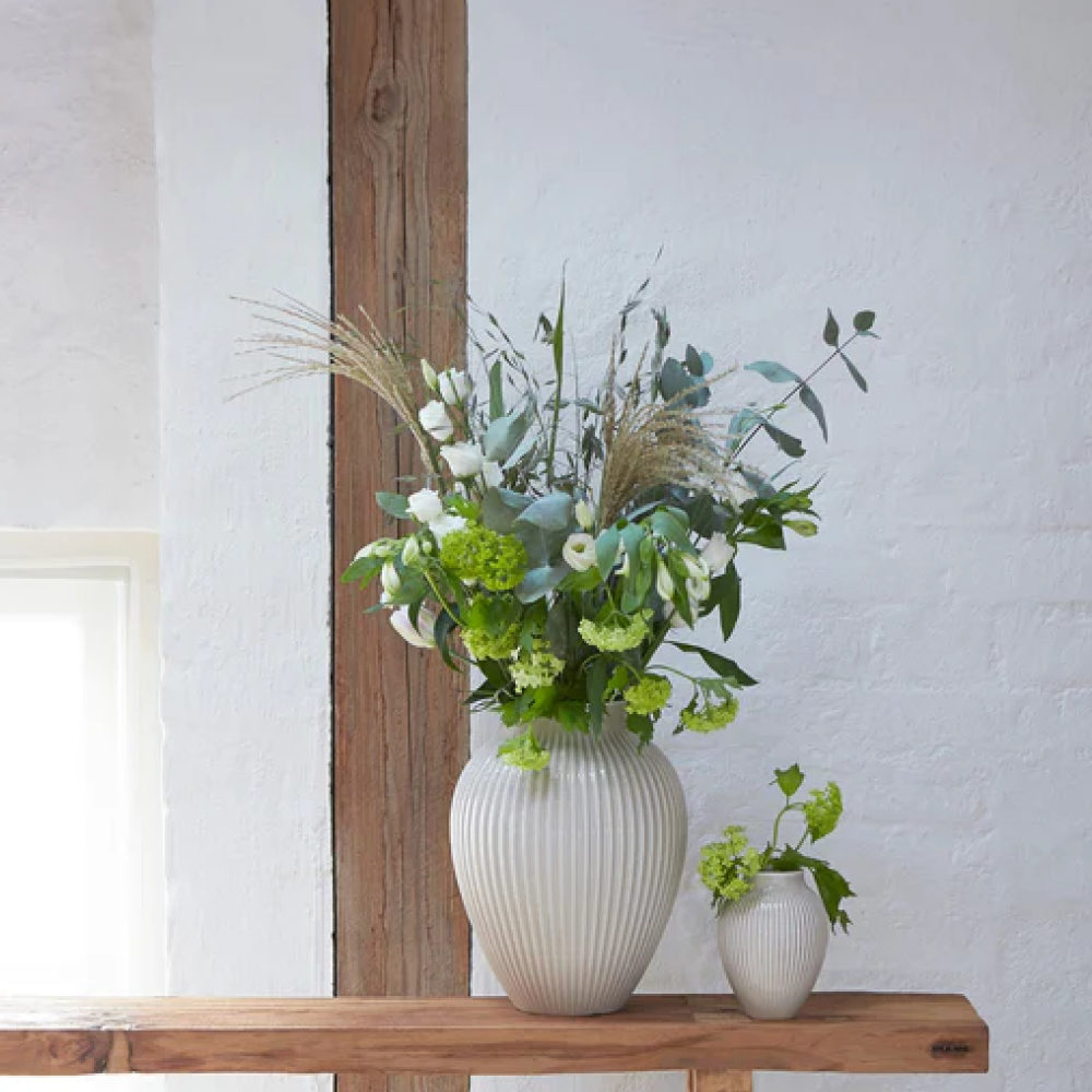 Knabstrup Keramik Ripple vase 35 cm hvit
