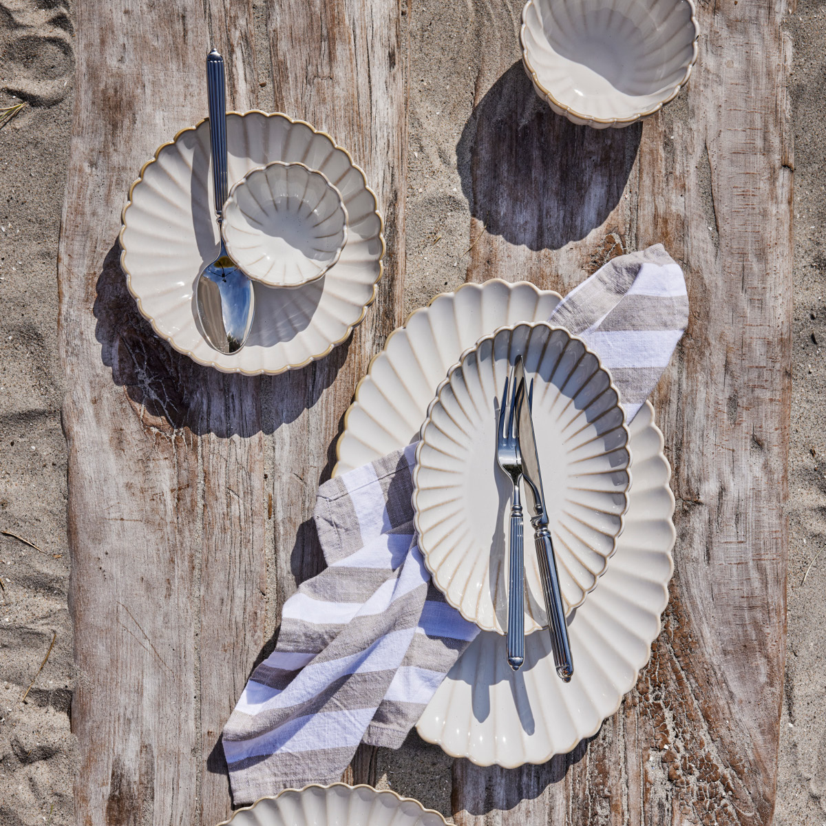 Lene Bjerre Camille skål 10x25 cm råhvit