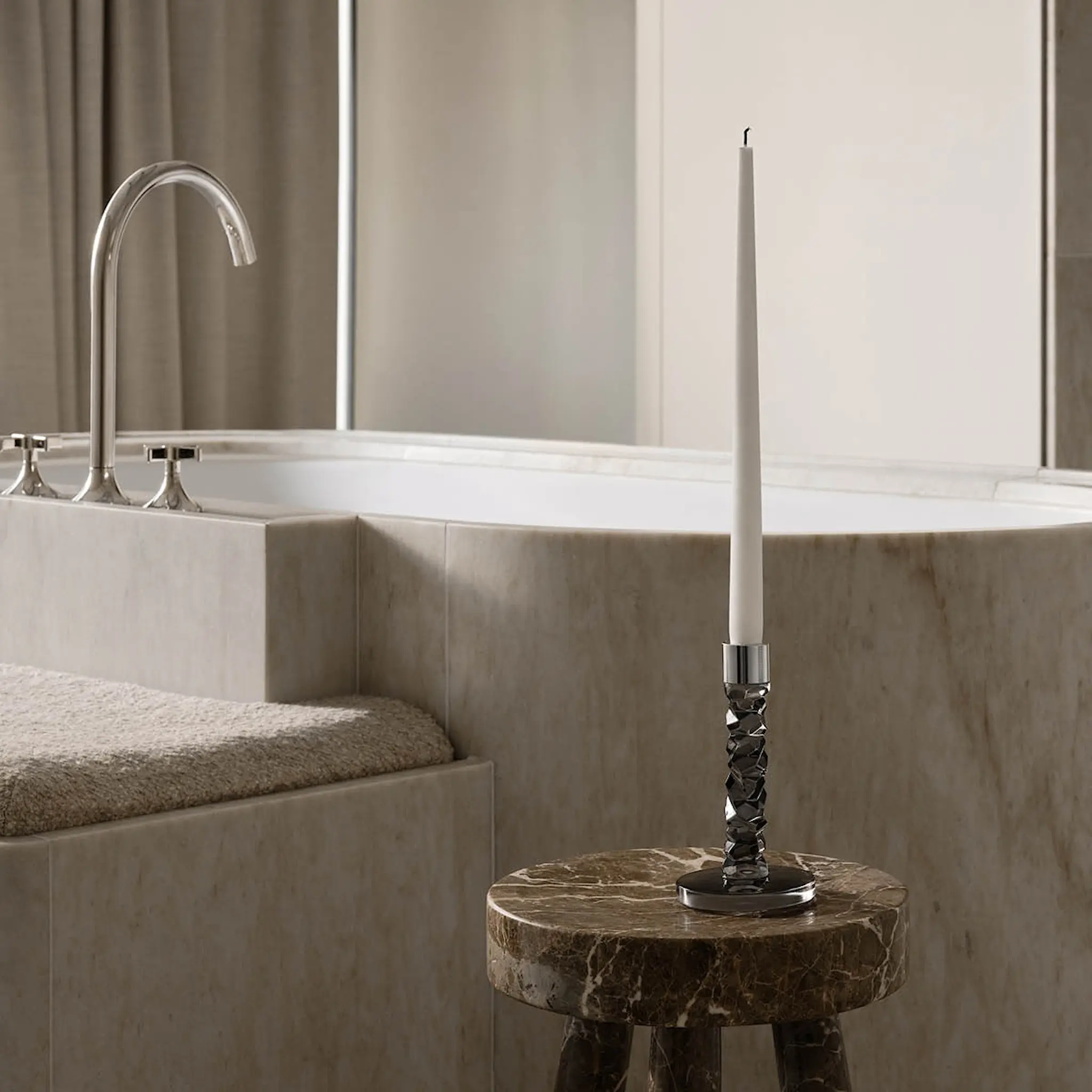 Orrefors Carat lysestake 183 mm antasit